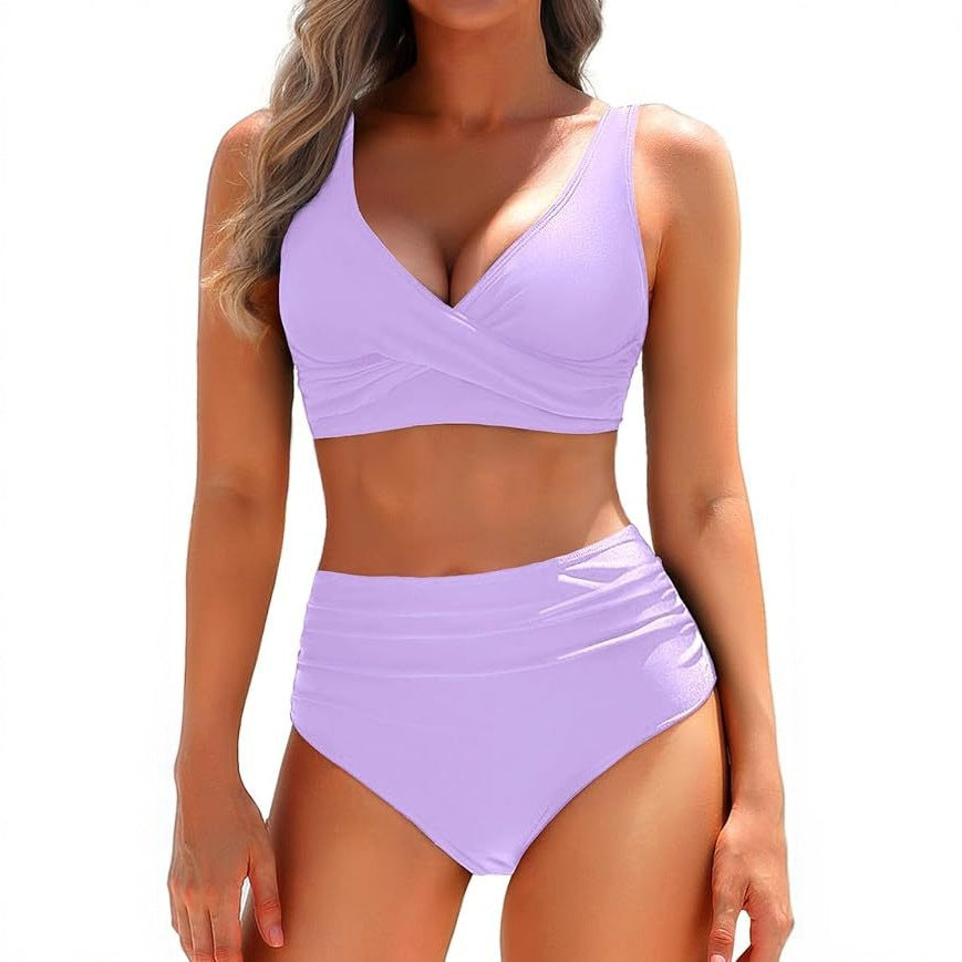 Damen Hochtailliertes Bikini-Set mit Wickeloberteil Drune 1782205596