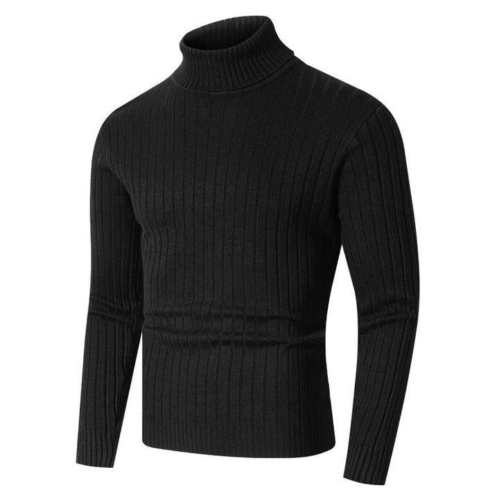 Herren Figurbetonter Rippenstrick‑Rollkragenpullover mit Stretch‑Feinstrick Drune