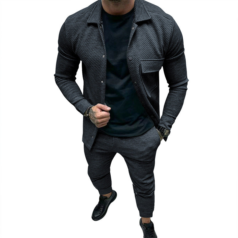 Herren modisches Freizeitanzug mit strukturiertem Design Drune