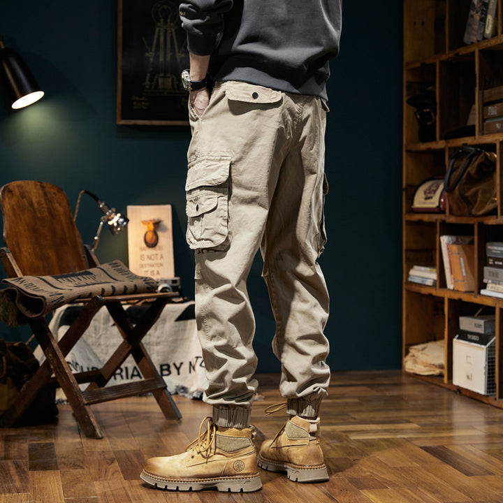 Herren Utility-Cargo-Jogger mit Elastikbund, Tunnelzug und Mehrfachtaschen Drune