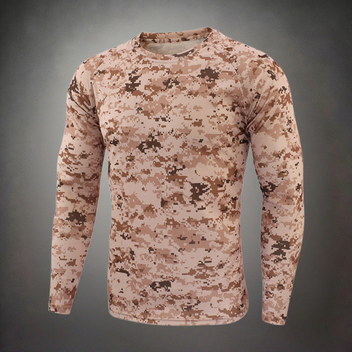 Herren Funktionales Langarmshirt mit Camouflage-Muster