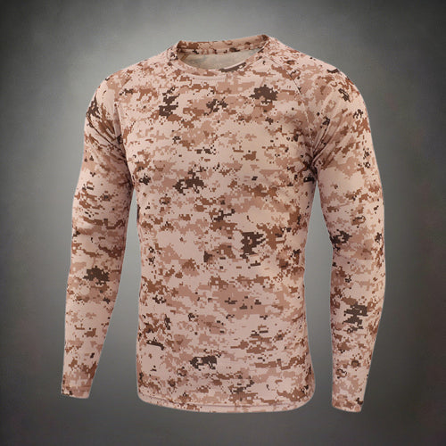 Herren Funktionales Langarmshirt mit Camouflage-Muster