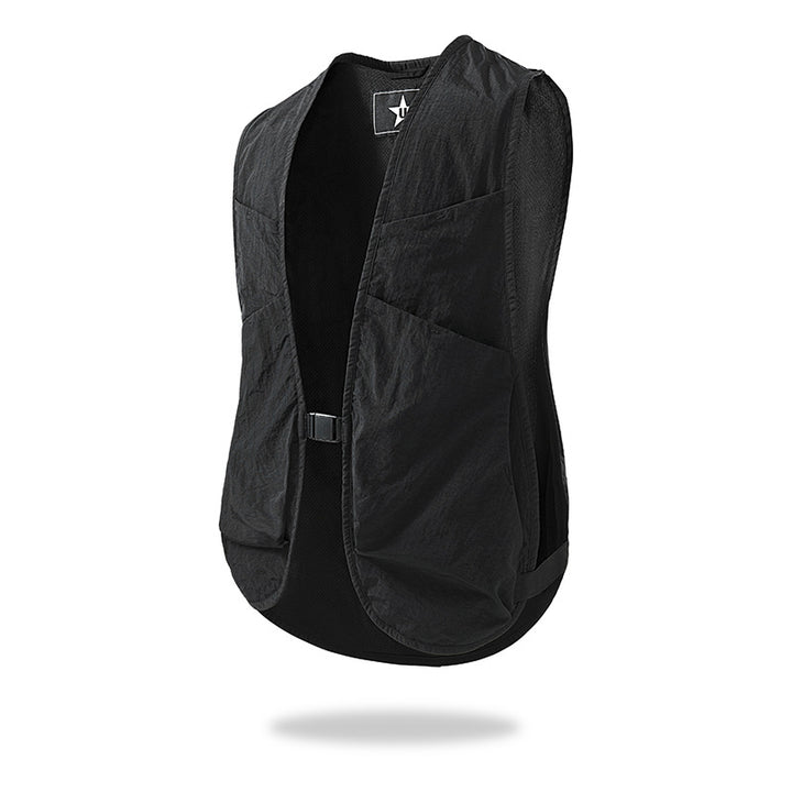 Unisex Leichte Utility-Weste mit Mesh-Rücken und Mehrfachfronttaschen Drune