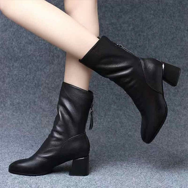 Drune | Luxuriöse Vegane Lederstiefeletten Mit Reißverschluss