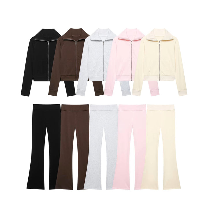 Damen Hochtaillierte Stretch-Flared-Hose mit weitem Schlag und elastischem Bund Drune
