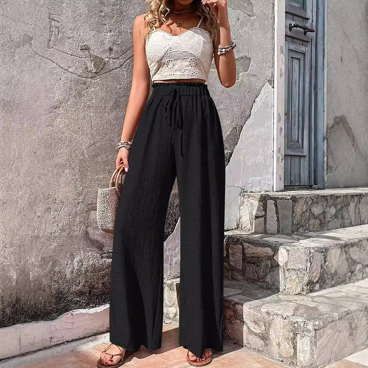 Damen Weitgeschnittene Sommerhose mit elastischem Bund Drune