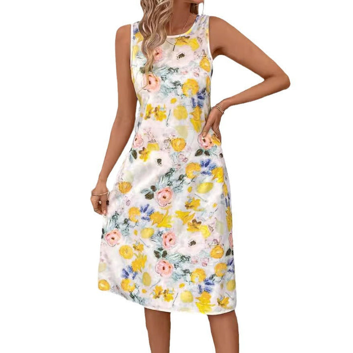 Damen Blumendesign Sommerkleid Drune