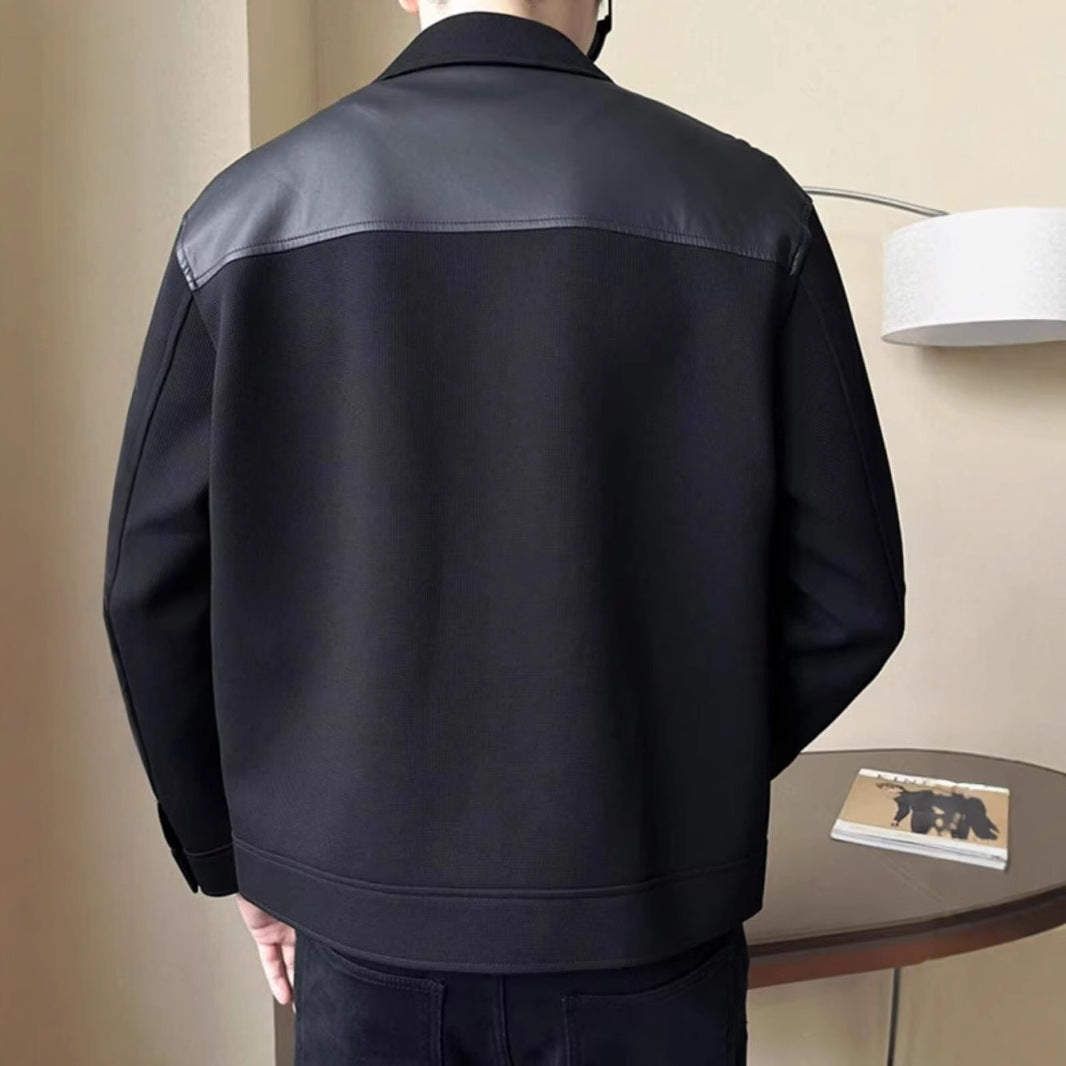 Herren Urbaner Steppjacke mit Lederdetails Drune