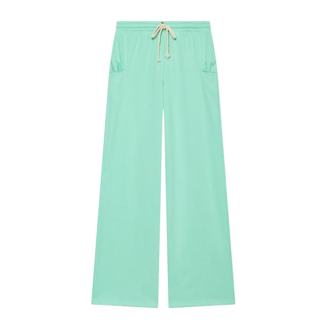 Damen Weit geschnittene Jersey-Hose mit elastischem Bund, Kordelzug und aufgesetzten Taschen Drune