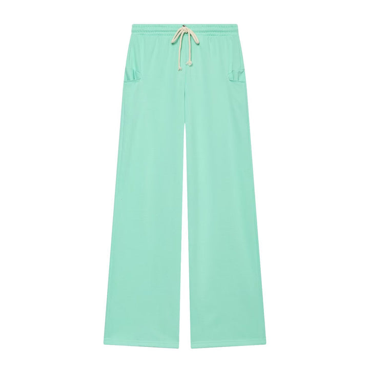 Damen Weit geschnittene Jersey-Hose mit elastischem Bund, Kordelzug und aufgesetzten Taschen Drune