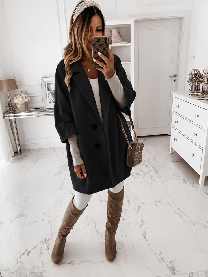 Damen Oversized Blazerjacke mit eleganten Knöpfen Drune