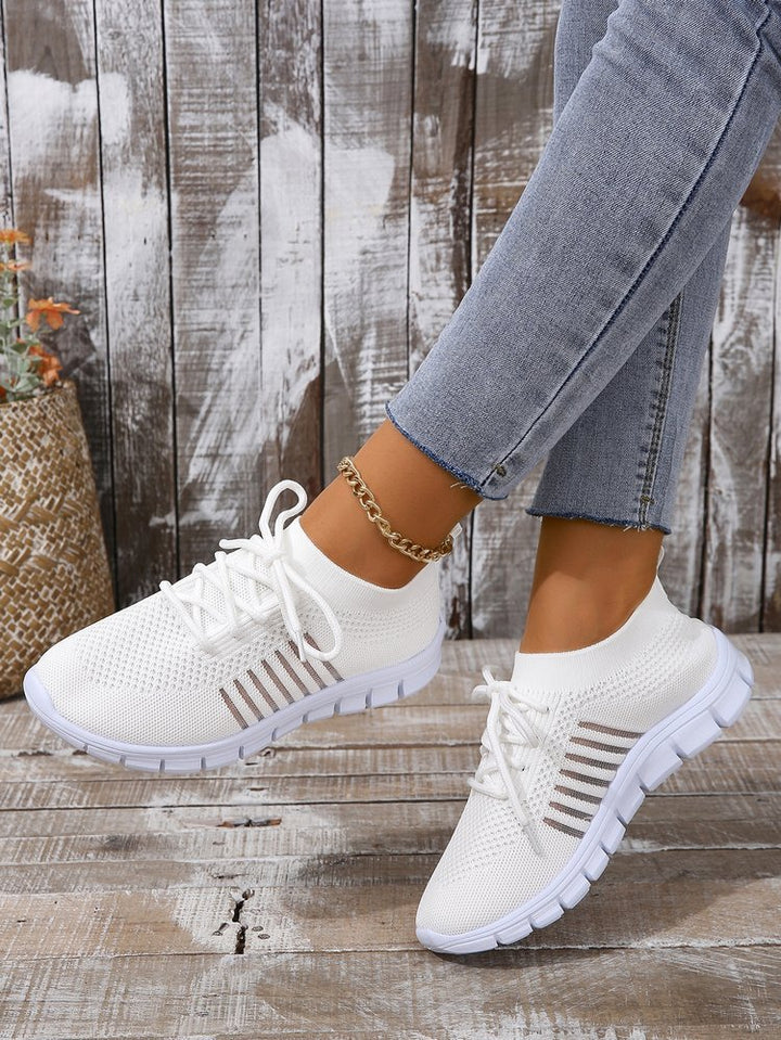 Damen  leichtes gestricktes Sneaker Slipper mit sockenähnlichem Schaft und flexibler Laufsohle Drune