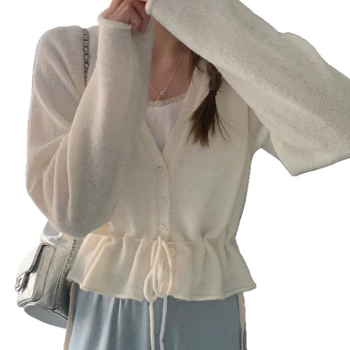 Damen Strickjacke mit tailliertem Design und bindbarem Gürtel Drune