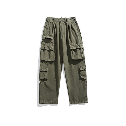 Herren Leichte Relaxed-Cargo-Hose mit elastischem Bund und Mehrfachtaschen Drune