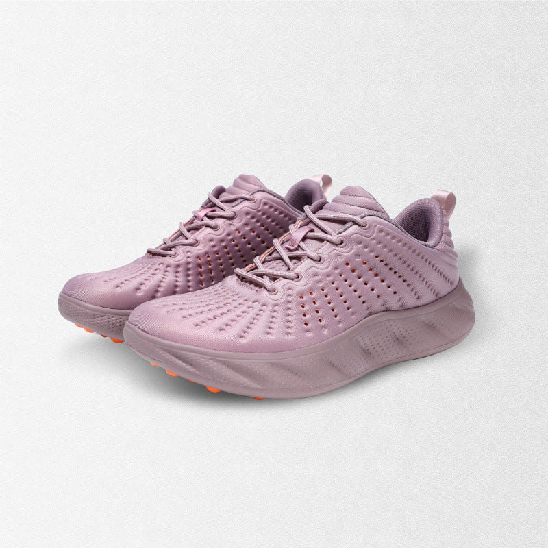 Damen Atmungsaktive Laufsneaker mit perforiertem Strickobermaterial und gedämpfter Plateausohle Drune
