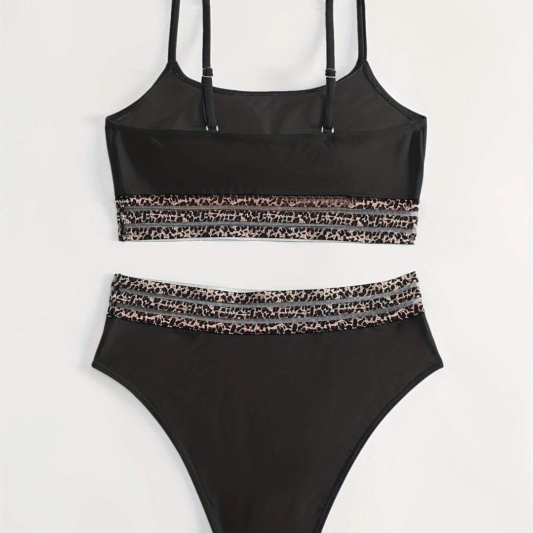 Damen Bikini-Set mit modischem Crop-Top und hoch taillierten Shorts Drune