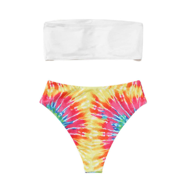 Damen Bandeau-Bikini mit buntem Batikdesign Drune