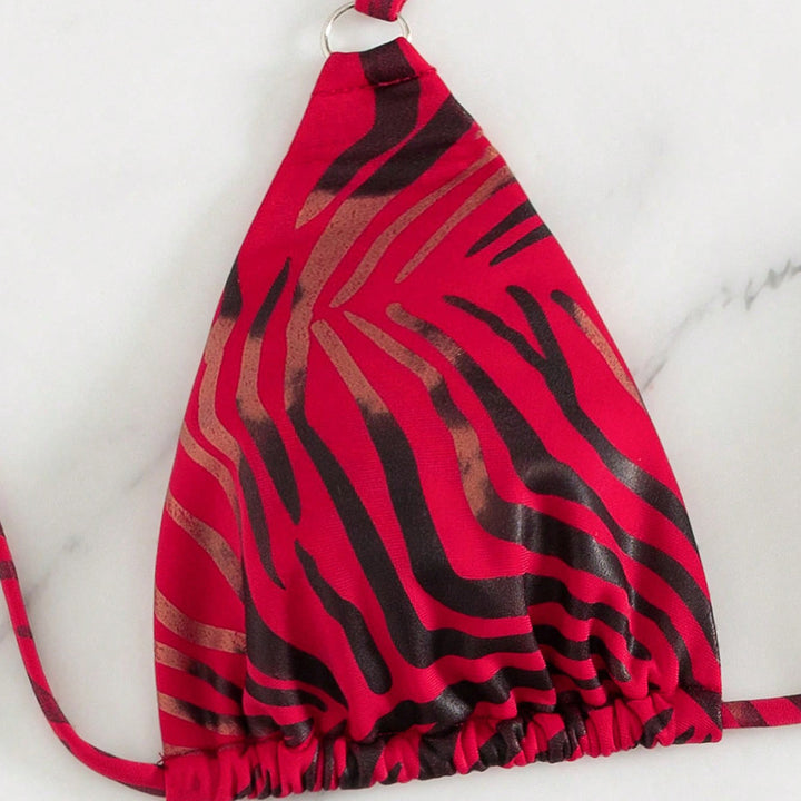 Damen Triangel-Bikini mit trendy Tierdruck Drune