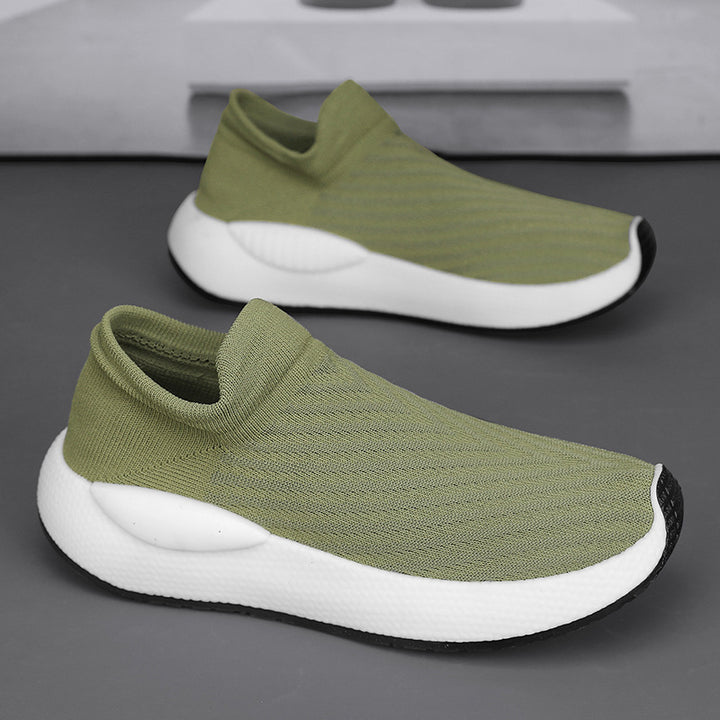Unisex gestrickte Schlupfsneaker mit sockenähnlichem Schaft, gepolstertem Komfortfußbett und reaktiver EVA‑Zwischensohle Drune