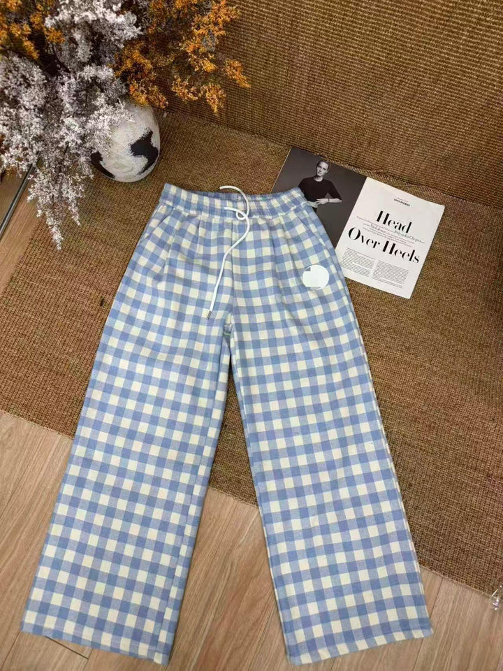 Damen Kariert Hosen Drune