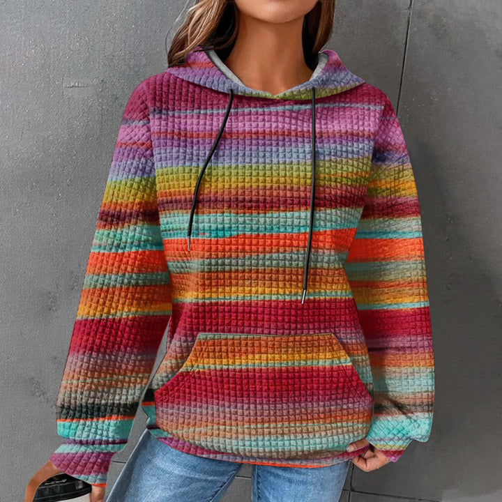 Damen Modischer Kapuzenpullover im Karodesign Drune