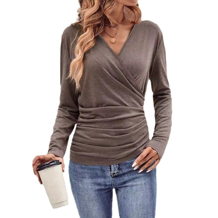 Damen Wickeltop aus weichem Jersey mit figurbetonendem Schnitt Drune