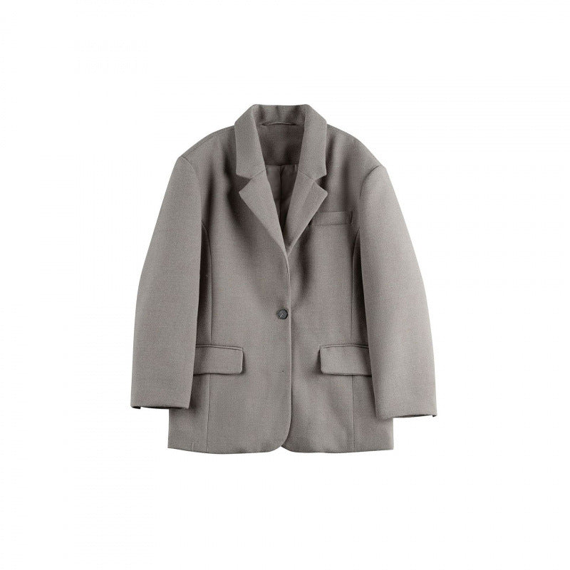 Damen Oversize-Blazer im Boxy-Cut mit Reverskragen und Pattentaschen Drune