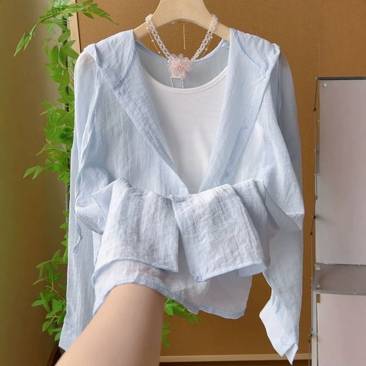 Damen leichte Sommerjacke mit Rüschendesign Drune