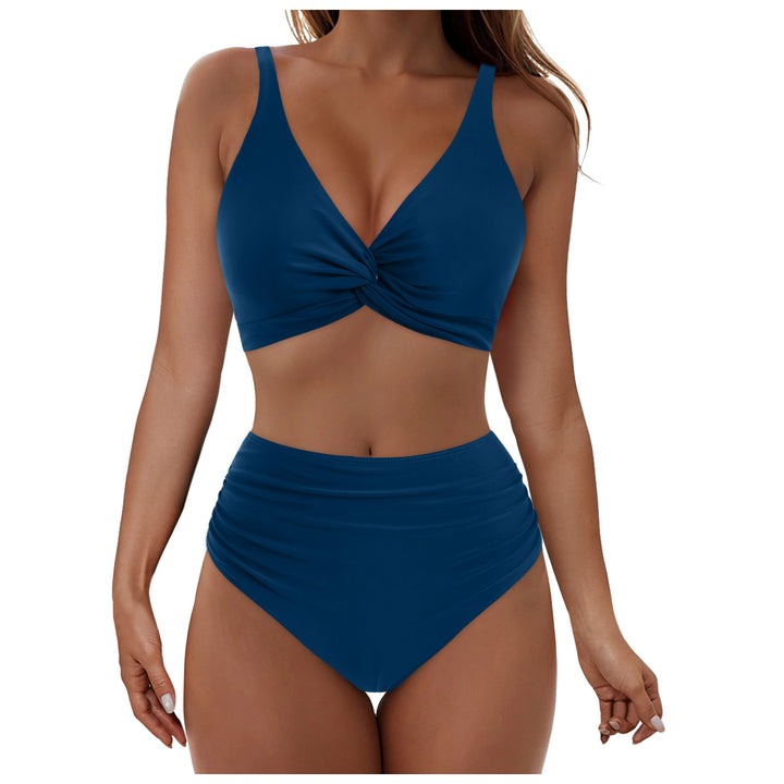 Damen Hochtailliertes Bikini-Set mit Wickel-Oberteil Drune