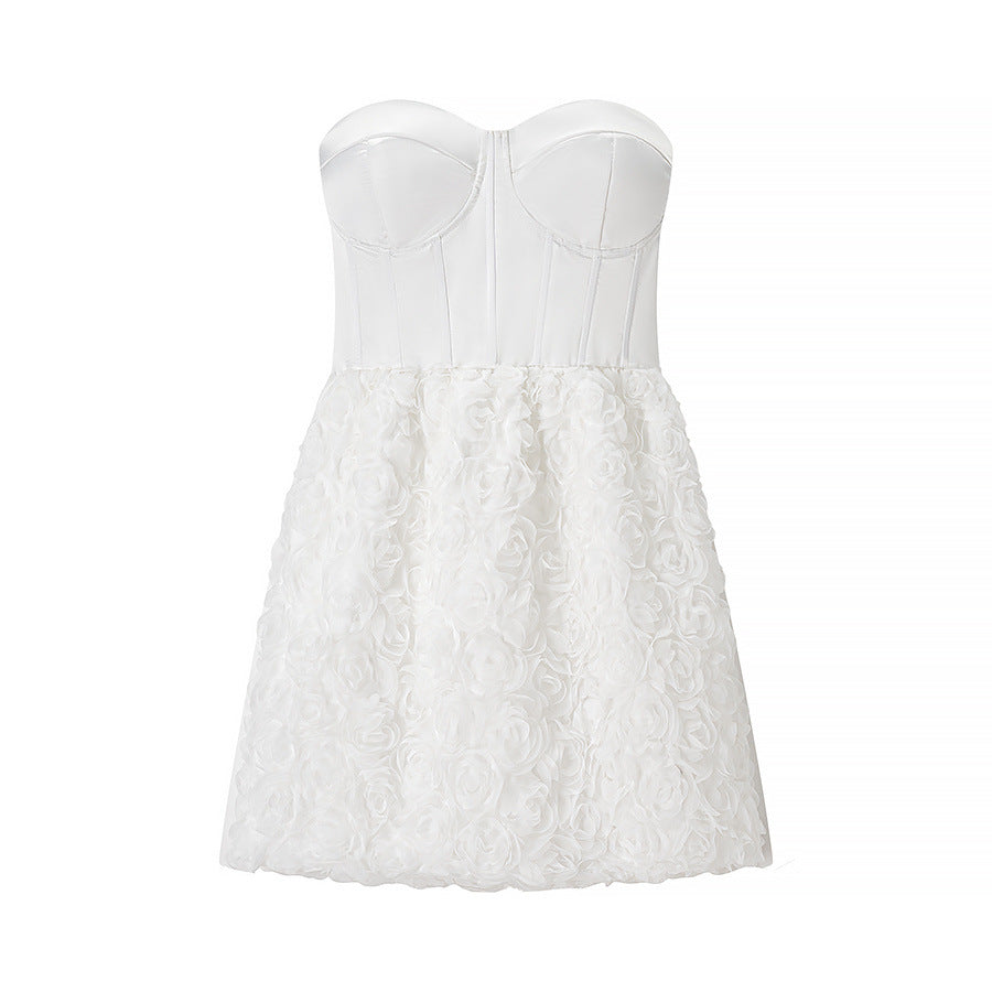 Damen Cocktailkleid mit Rüschen und tailliertem Schnitt Drune