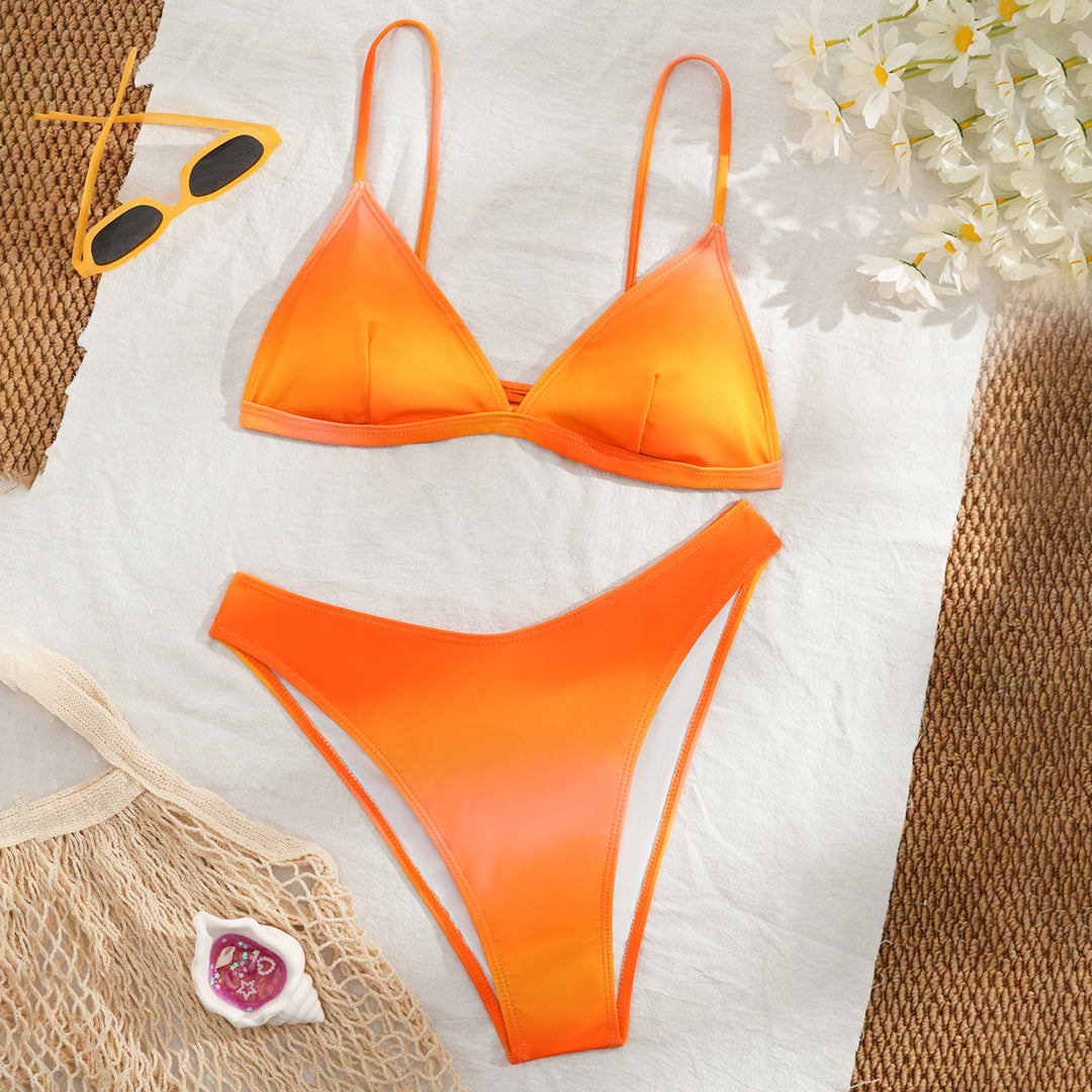 Damen Bikini-Set mit verspieltem Farbmuster und verstellbaren Bändern Drune
