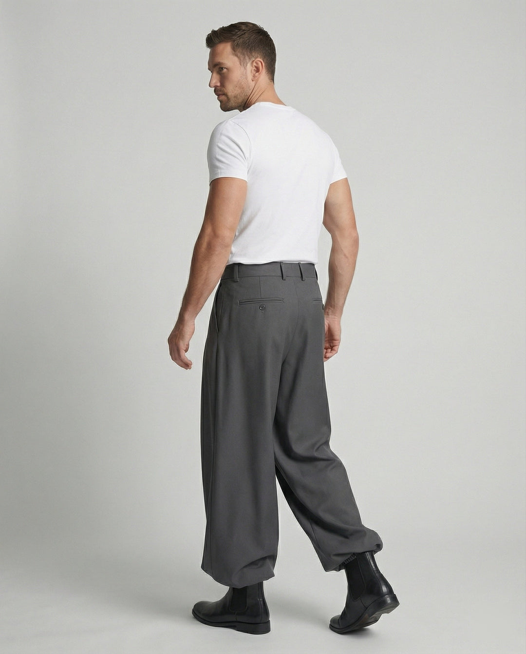 Lockere Oversize Herren Stoffhose Casual Streetwear Weites Bein Unisex