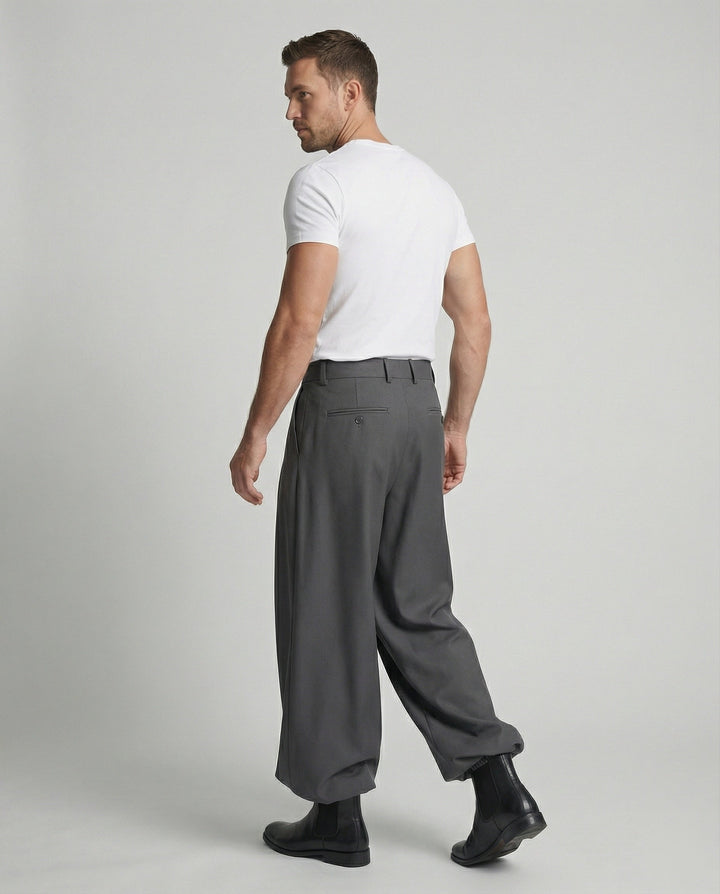 Lockere Oversize Herren Stoffhose Casual Streetwear Weites Bein Unisex
