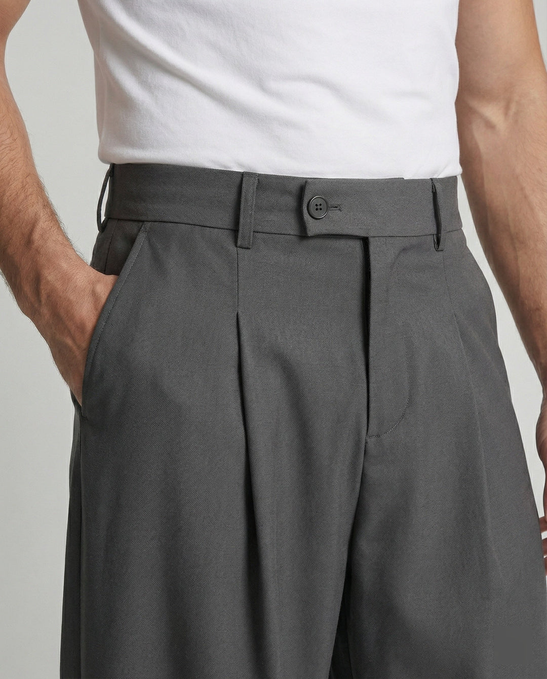 Lockere Oversize Herren Stoffhose Casual Streetwear Weites Bein Unisex