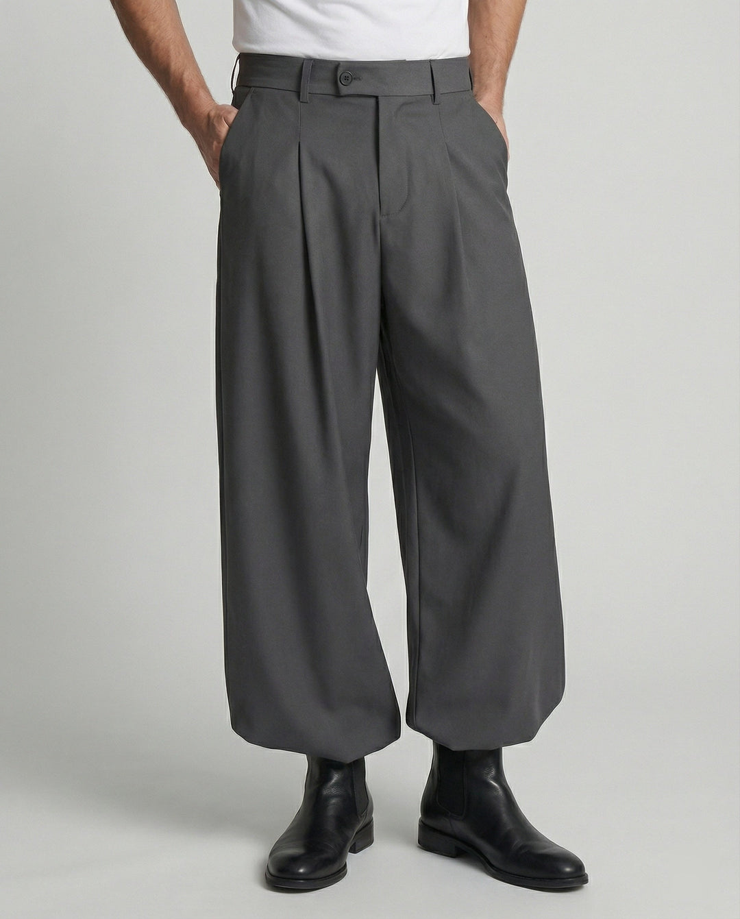 Lockere Oversize Herren Stoffhose Casual Streetwear Weites Bein Unisex
