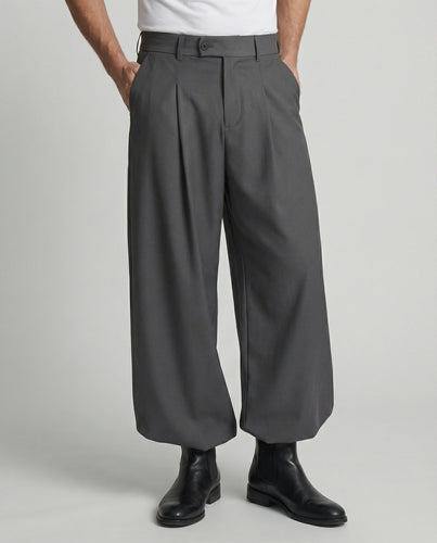 Lockere Oversize Herren Stoffhose Casual Streetwear Weites Bein Unisex