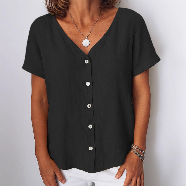 Damen Leinenbluse mit Knopfdetails Drune