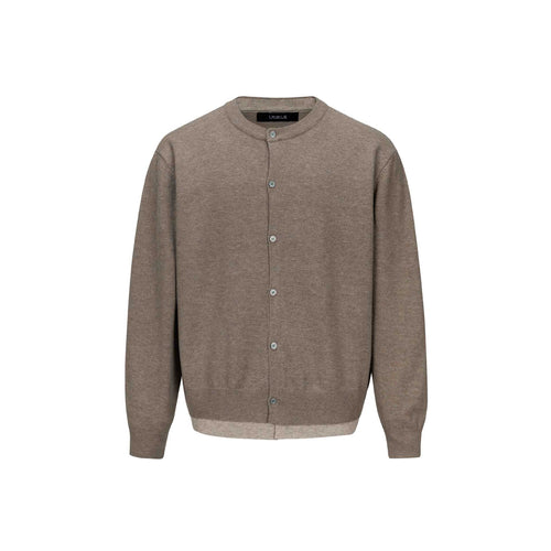 Herren Feinstrick-Cardigan mit Rundhals, durchgehender Knopfleiste und geripptem Saum Drune