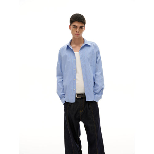 Damen Oversize Hemdbluse im Boxy-Schnitt mit Brusttasche Drune