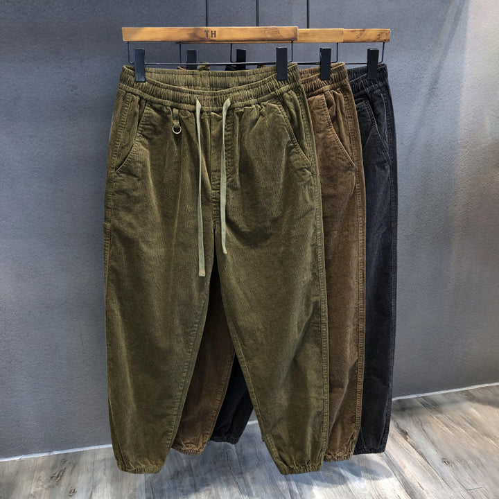 Herren Bequeme Cord-Hose mit elastischem Bund Drune