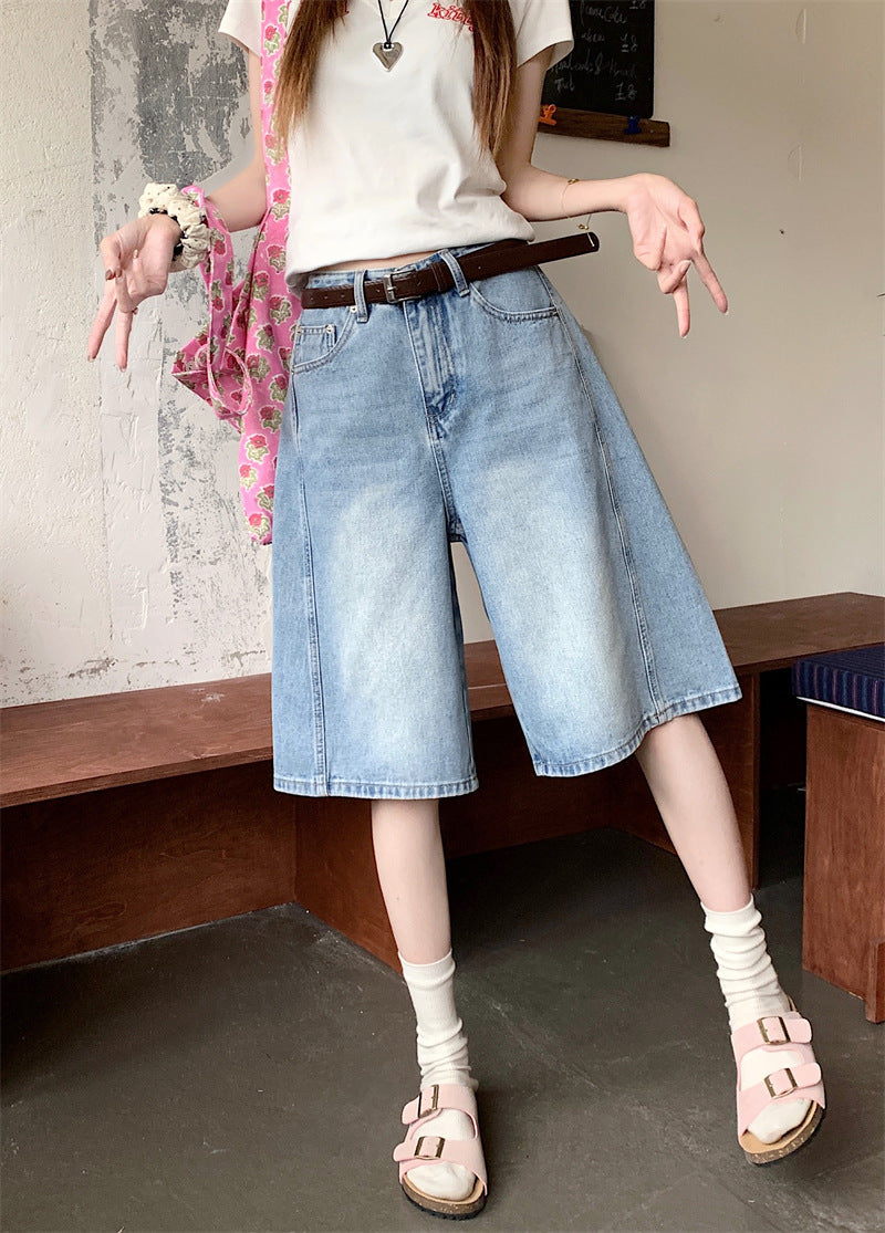 Damen weite Denim-Shorts im modernen Design mit praktischen Taschen Drune