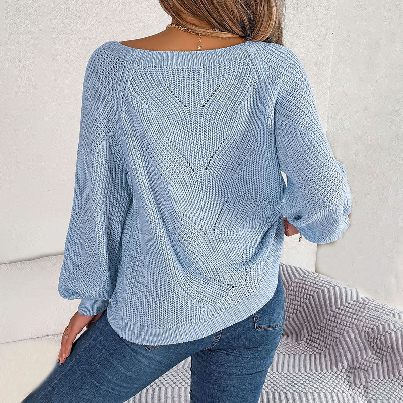 Drune | Bequemer Einfarbiger Strickpullover Für Freizeit
