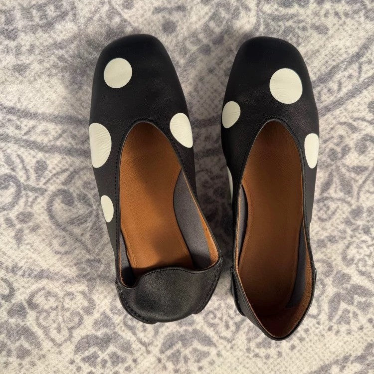 Damen Ballerinas mit modischem Punktedesign und flexibler Sohle Drune