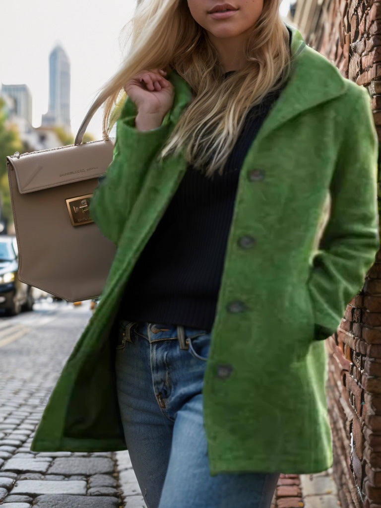 Damen Modellierter Trendmantel Drune