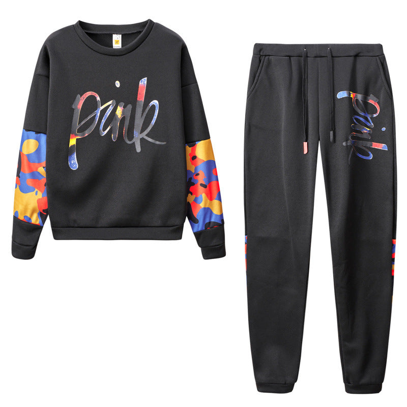 Damen Sportliches Sweatshirt-Set mit bunten Camouflage-Details und komfortablem Schnitt Drune