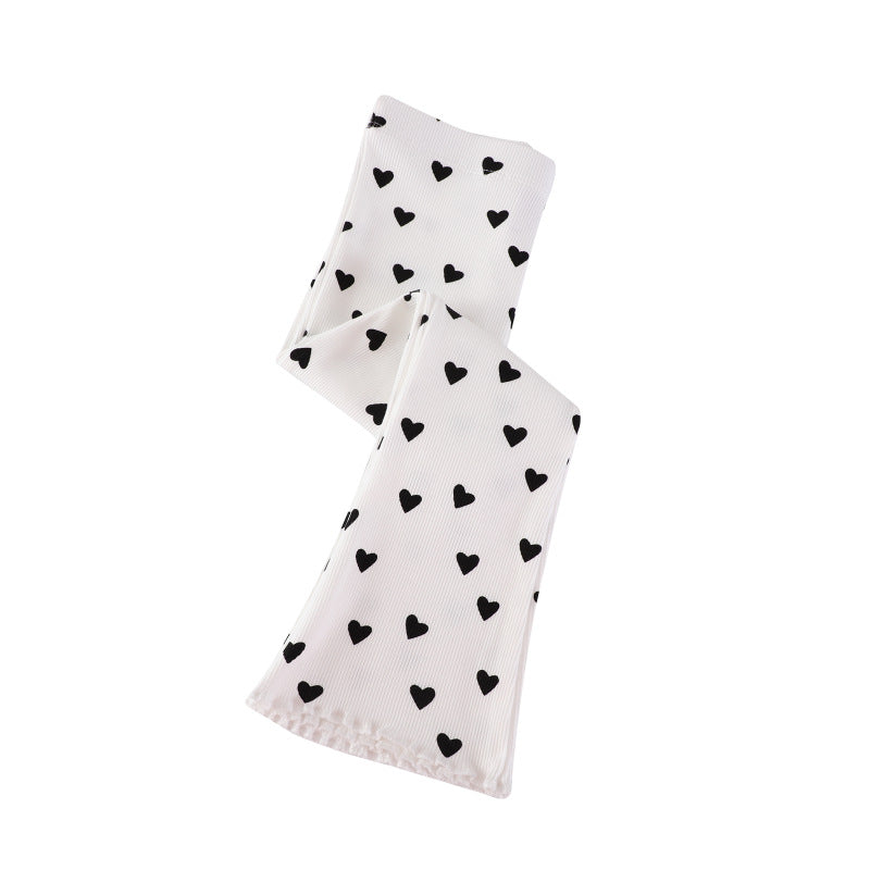 Mädchen Leggings mit herzförmigem Muster Drune