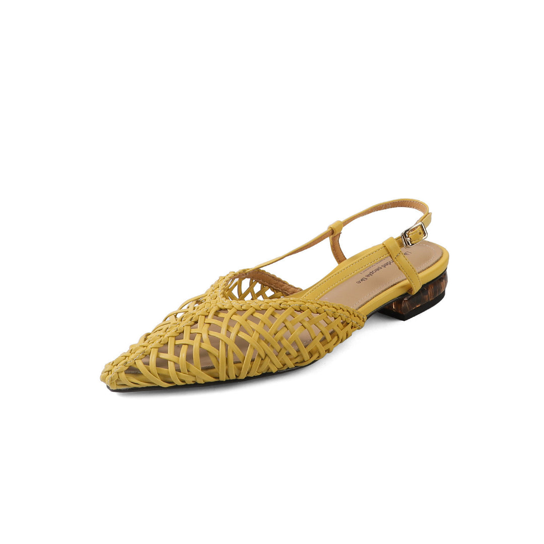 Damen Gewebte Slingback Ballerinas mit Verstellbarem Riemen Drune