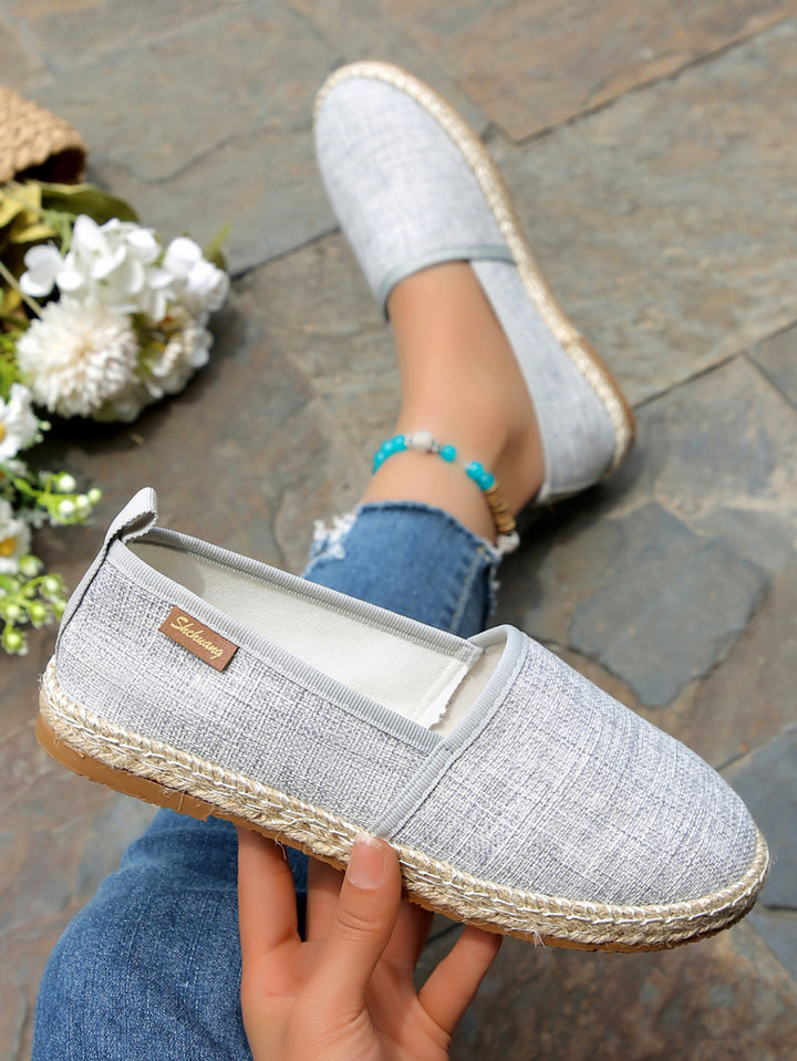 Damen  atmungsaktive Strick-Espadrilles mit geflochtener Jute-Sohle und flexiblem Memory-Fußbett Drune