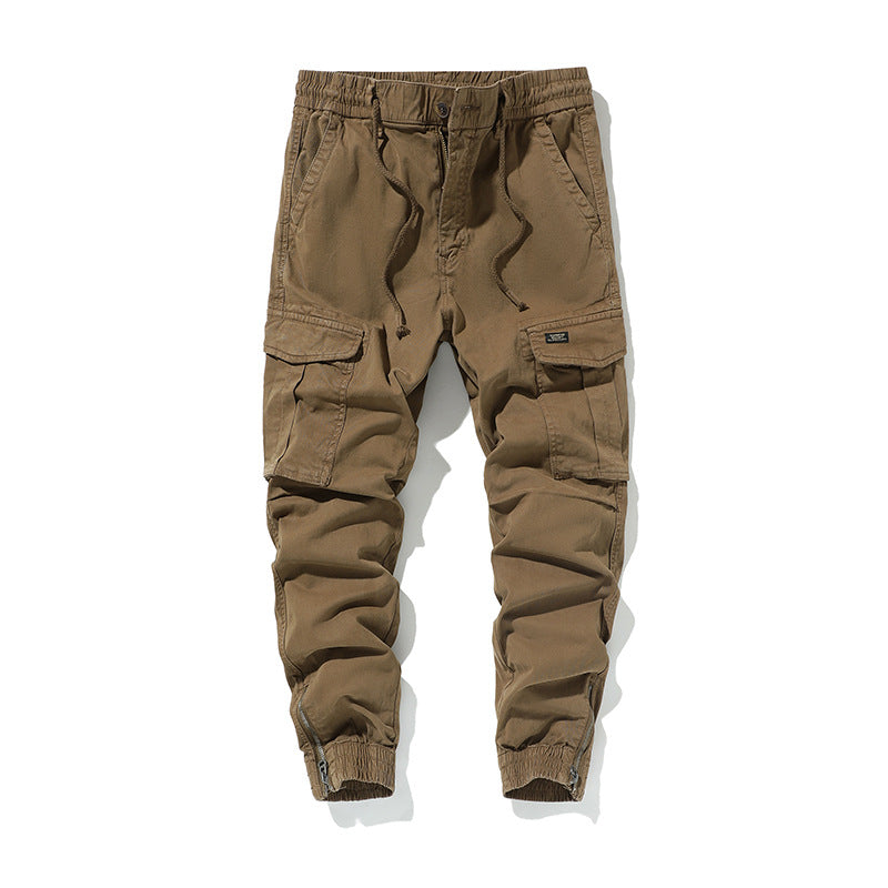 Herren Cargo-Jogginghose im Utility-Look mit Tunnelzugbund und Reißverschluss-Knöcheln Drune