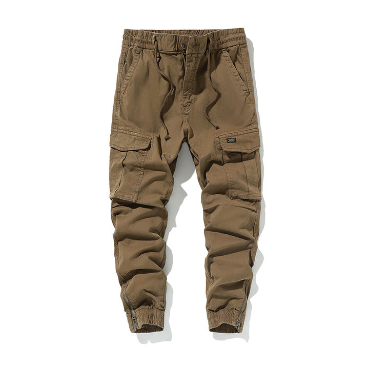 Herren Cargo-Jogginghose im Utility-Look mit Tunnelzugbund und Reißverschluss-Knöcheln Drune